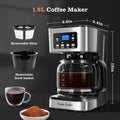 Taylor Swoden 12-Cup Programmable Coffee Maker, Regular & Strong Brew Drip Coffee Machine for Home and Office, Glass Carafe, Pause & Serve, Auto