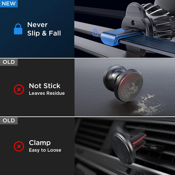 LISEN Magnetic Phone Holder for Car - Upgraded Clip Ultra 6 Strong Magnets, Car Phone Holder Case Friendly,Soporte De Telefono Para Carro for