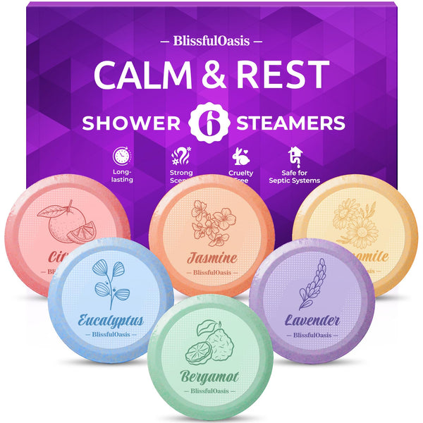Shower Steamers 6 Packs, Shower Bath Bombs with Natural Fragrance, Self-Care & Relaxation Birthday Presents for Loved Ones, Shower Bombs with