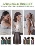 Innogear Essential Oil Diffuser with Oils, 100Ml Aromatherapy Diffuser with 6 Essential Oils Set, Aroma Cool Mist Humidifier Gift Set, Dark Wood Grain