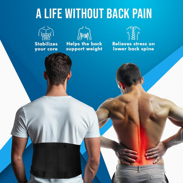 Nyortho Back Brace Women & Men - Medium -30"-34"- Relieves Pain - Support Suspenders - Osteoporosis - Maximum Posture Spine Support - Hook Loop - Mens