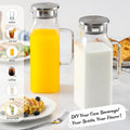 Netany 2 Pack 2 Liters/68 Oz Square Glass Pitcher with Lid and Handle for Fridge, Iced Tea and Coffee Carafe Beverage Serveware, Heat Resistant