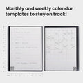 Rocketbook Fusion Reusable Undated Productivity Planner, Letter Size 8.5X11, Beige - Goals, Monthly and Weekly Calendar, Daily To-Do List, Lined