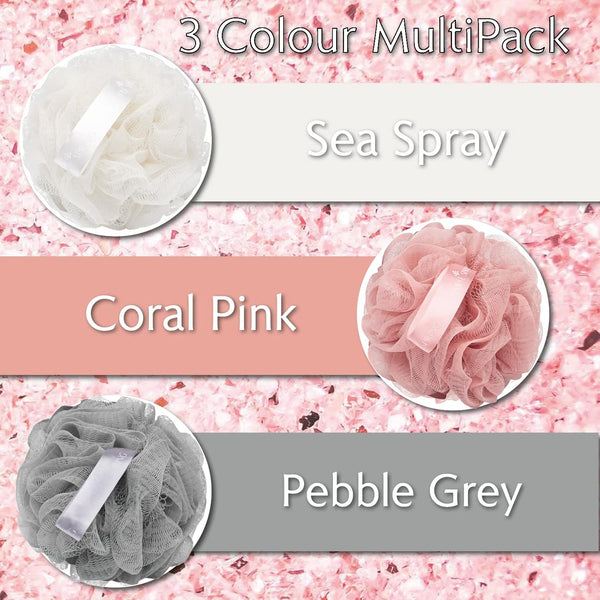 Temple Spring Recycled Luffa Sponges, Bathroom Shower Accessories, Loofa Bath Sponge, Exfoliating Body Scrubber Exfoliator Pouf, Shower Scrubber