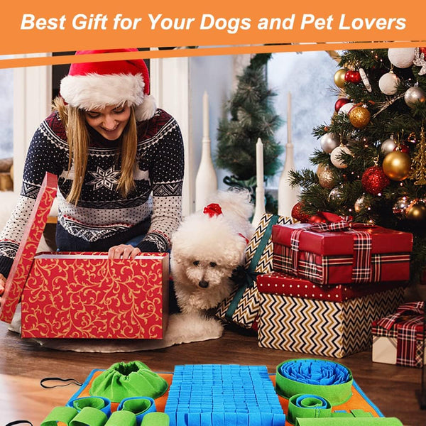 Vivifying Snuffle Mat for Dogs, Interactive Dog Puzzle Toy for Boredom and Mental Stimulation, Enrichment Feeding Game Sniff Mat Helps Slow Eating
