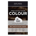 John Frieda Precision Foam Colour, Medium Natural Brown 5N, Full-Coverage Hair Color Kit, Anti-Fade Gray Coverage, Deep Color Saturation Hair Dye,
