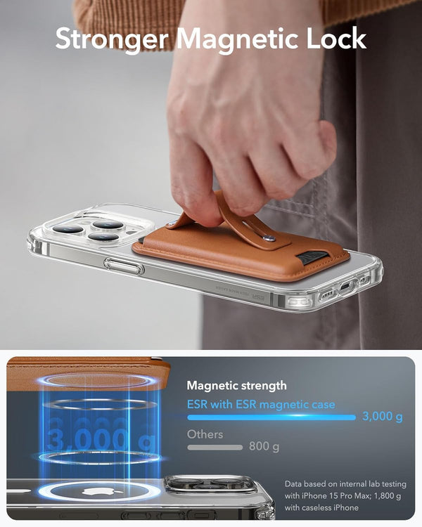 ESR for Magsafe Wallet, Iphone Wallet with 5-Card Holder, Secure-Grip Finger Loop, Magnetic Card Holder for Iphone 15/14/13/12 Series, Not for