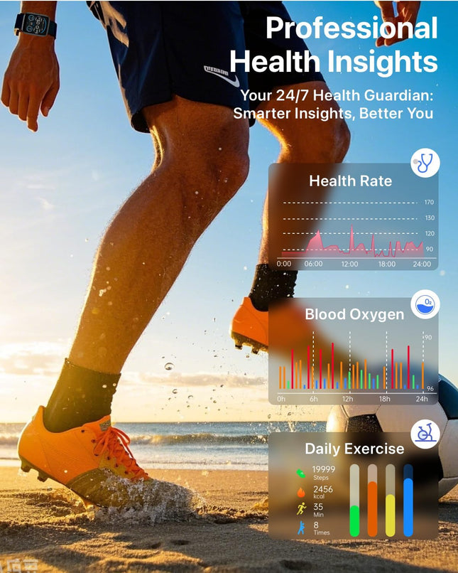 Smart Watches for Men - Activity Tracker for Android Ios with Calls,Fitness Tracker with 100+ Sport Modes, IP68 Waterpro
