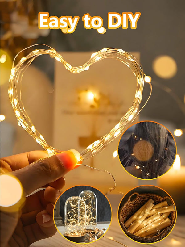 4 Pack 100 LED Fairy Lights Battery Operated with Remote, 33FT Waterproof Twinkle Lights with Timer & 8 Modes, Fairy String Light Outdoor Indoor