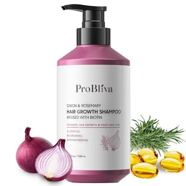 Onion & Rosemary Hair Growth Shampoo: Biotin Infused Shampoo for Hair Loss and Thinning Hair - Promotes Healthier, Thicker and Stronger Hair for