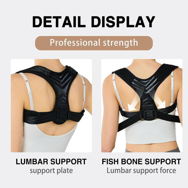 YUNYILAN Posture Corrector for Women and Men - Adjustable Shoulder Back Brace - Upper Back Pain Relief, Improve Posture Correct Hunchback