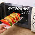 Aichoof Colorful Taco Holder Stands Set of 6 - Premium Large Tray Plates Holds up to 3 or 2 Tacos Each, PP Health Material Very Hard and Sturdy,
