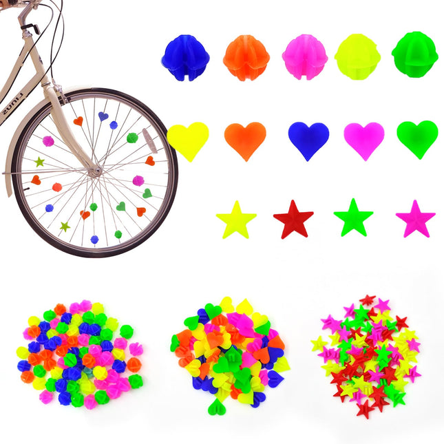 210 Pcs Bike Wheel Spokes Beads, Colorful Plastic Clip Beads Bicycle Bike Spoke Decorations, Children'S Bike Spokes Acce