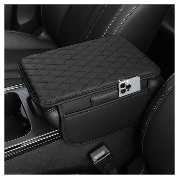 Upgraded Car Center Console Cover,Microfiber Leather Car Armrest Cover Cushion with 2 Storage Bags,Universal Car Armrest Storage Box Car Interior