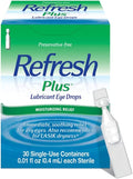 Refresh Plus Lubricant Eye Drops, Preservative Free, Single Use Containers, 30 Count 30 Count (Pack of 1)