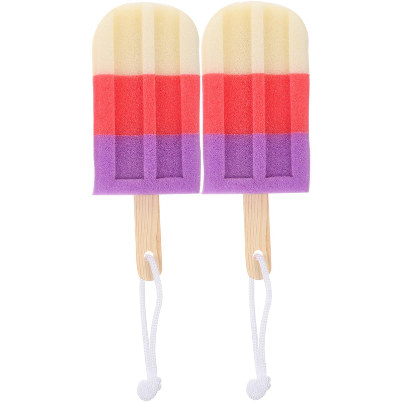 2Pcs Ice Cream Shaped Bath Ball Soft Bathing Towel Creative Bath Flower Shower Body Rubbing Towel Random Style Exfoliating Bath Sponge Body Sponge