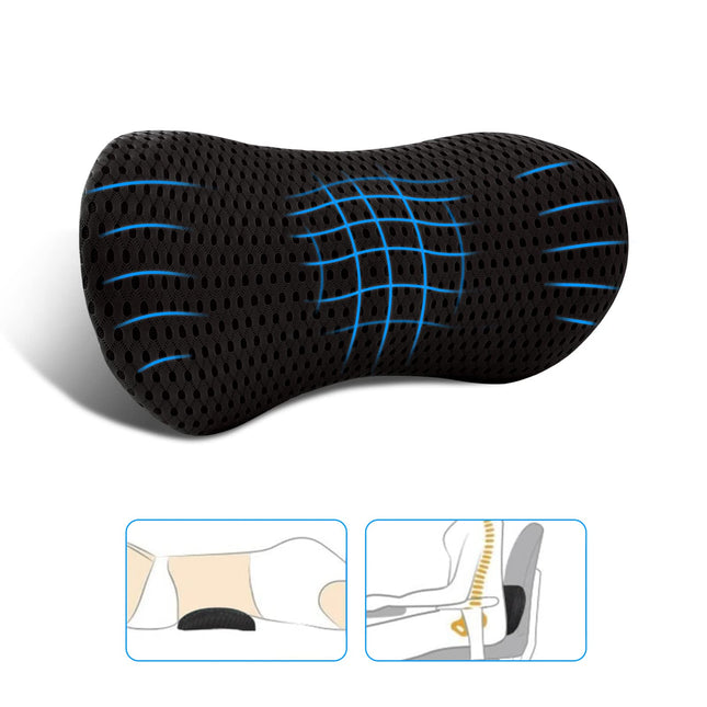 Lumbar Pillow, Memory Foam Lumbar Support Pillow for Office Chair and Car Seat, Back Support Pillow for Lower Back Pain 