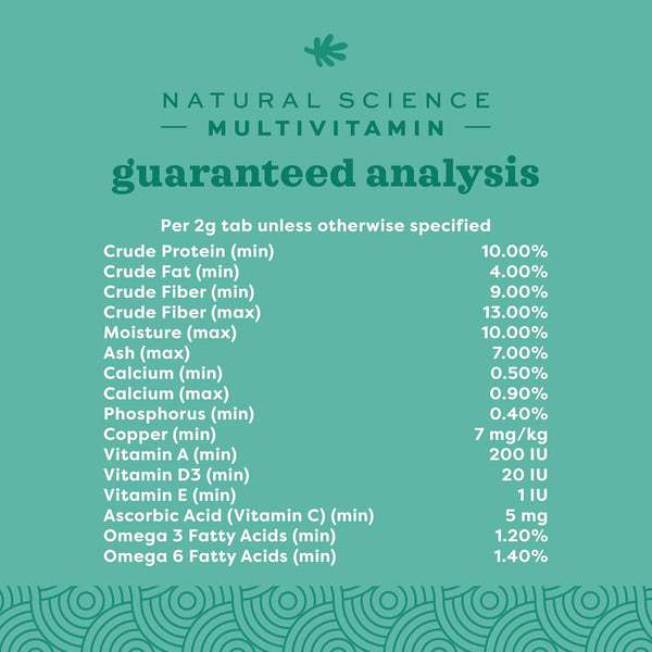 Oxbow Natural Science Multi-Vitamin, High Fiber Supplement for Rabbits & Guinea Pigs, Made with Timothy Hay, Multi-Pet Households, Omega 3 & 6