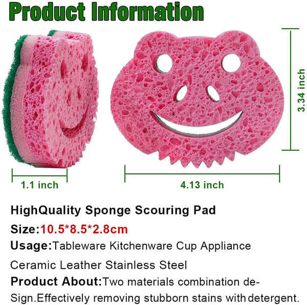 Smilepowo 12 Pack Scrub Sponge,Bulk Sponges,Dual-Sided Multi-Functional Premium Cleaning Sponges,Dishwashing Sponge for Heavy Duty Scouring