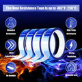 4 Rolls 20Mm X33M(108Ft) Blue Heat Tape High Temperature Heat Resistant Tape Heat Transfer Tape for Heat Sublimation Press Vinyl,No Residue