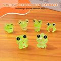 Luminous Frog Car Dashboard Decor, 6PCS Fun Frog Car Dash Decorations Rear View Mirror Ornament Interior Accessories
