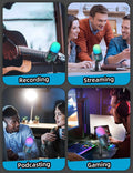 Gaming Microphone, USB Computer Microphone for PC, Mac, PS4/5, Condenser Podcast Mic for Studio Recording, Youtube, Streaming, with Headphone