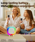 Mini Karaoke Machine Speaker for Kids Adults, Portable Bluetooth with 2 Wireless Microphones, Children'S Day Birthday Gift Ideas for Toys for