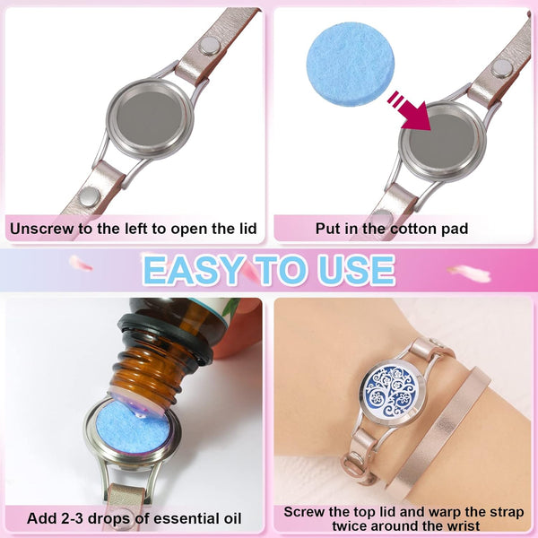 SOMORA Aromatherapy Essential Oil Diffuser Bracelet Set, Birthday Gifts for Women, Unique Gift Ideas for Mom, Best Friend, Sister, Wife,