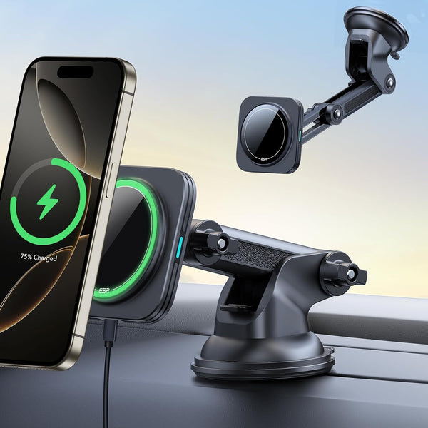 ESR for Qi2 15W Magsafe Car Mount Charger, Qi2-Certified Magsafe Car Charger, Dashboard/Windshield Magnetic Wireless Charging, Car Phone Mount for