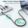 USB C Extension Cable 6.6Ft Male to Female Cord Support 4K Video Output, Fast Charge 100W, Data Transfer 10Gbps, USB 3.2 Gen 2 Extender for PC,