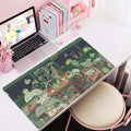 Cute Frog Kawaii Green Desk Decor Mat, Large Gaming Mouse Pad for Computer Keyboard Laptop, Home Office Accessories for Girl (31.5X15.7 In)-With