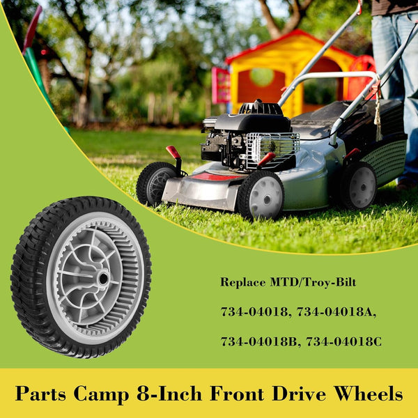 Parts Camp Front Drive Wheels Mtd/Troy-Bilt 734-04018, 734-04018A, 734-04018B, 734-04018C Lawnmower Wheels (Set of 2)