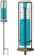X-PREK New Upgrade Rain Gauge,Detachable Freeze Proof Glass Rain Guage Outdoor Decorative for Garden,Deck,Lawn,Landscape,Yard
