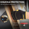 JUMPHIGH Mens Work Gloves, Synthetic Leather Mechanic Gloves Utility Gloves, Touchscreen Working Gloves for Multipurpose, Construction, Warehouse,