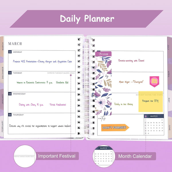 Planner 2025-2026, 18 Months Large Academic Daily Weekly Monthly Planner Organizer, Jan. 2025 - June 2026, 8.5X9.8" Agenda with Page Tabs,