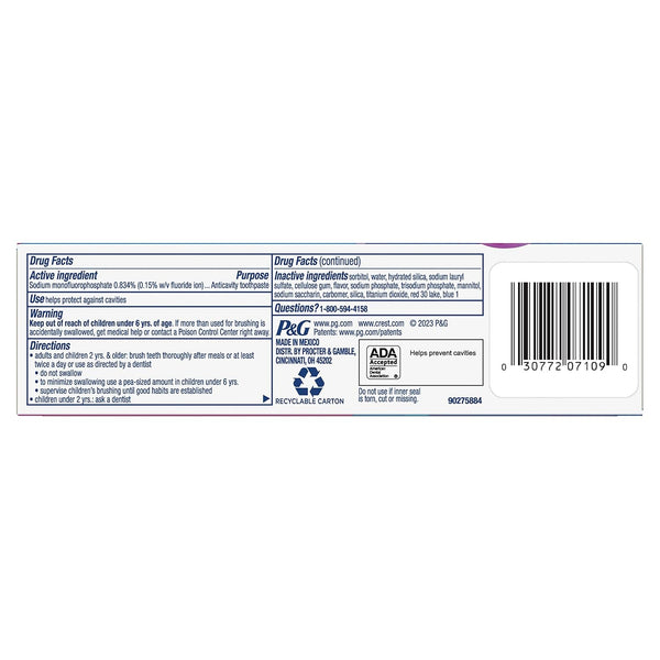 Crest Advanced Kid'S Fluoride Toothpaste, Bubblegum Flavor, 4.2 Oz, 3 Count, Color-Changing Anticavity Toothpaste