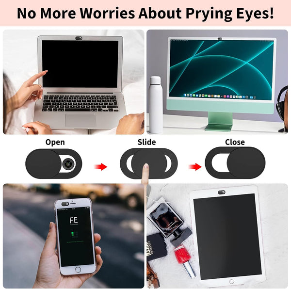 Webcam Cover (3 Pack), 0.03 inch Ultra Thin Laptop Camera Cover Slide for iPhone iPad MacBook Pro Computer iMac Cell Phone PC Accessories Camera