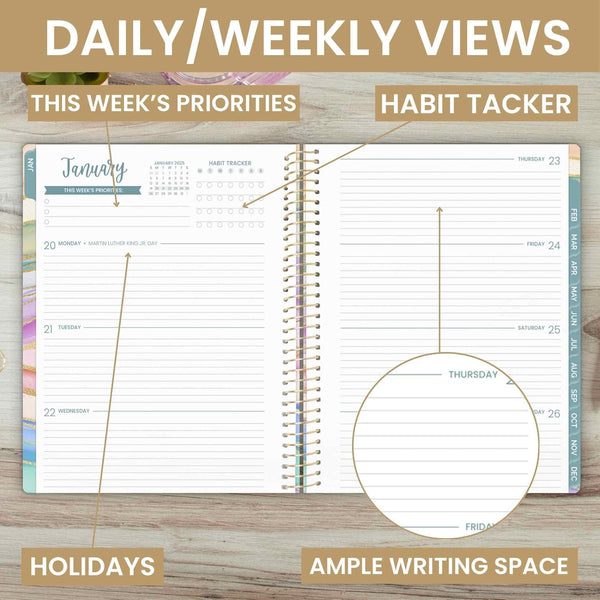 Bloom Daily Planners 2025 Planner (8.5" X 11") Calendar Year Day Planner (January 2025 - December 2025) - Weekly & Monthly Agenda Organizer with
