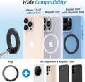 Plusacc Vacuum Magnetic Phone Holder for Car - Suction Cup Phone Mount 360Â° Rotatable Foldable Portable Strong Magnet Stand for Iphone 16/15/14/13