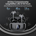 Wireless Earbuds Bluetooth 5.3 Headphones, 40H Playback Hifi Stereo Ear Buds with LED Display, ENC Noise Cancelling Earbuds, IP7 Waterproof In-Ear
