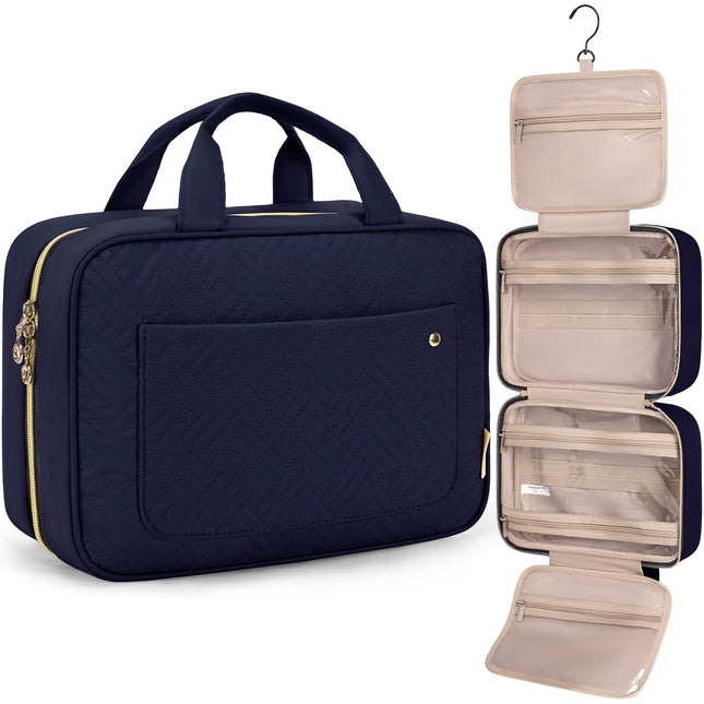 BAGSMART Toiletry Bag Travel Bag with Hanging Hook, Water-Resistant Makeup Cosmetic Bag Travel Organizer for Accessories