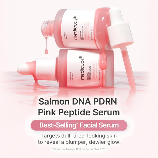 Medicube Salmon DNA PDRN Pink Peptide Serum, Pink Glow Serum, Peptide, Niacinamide, Hydrating & Moisturizing & Firming, Uneven Skin Tone, Korean