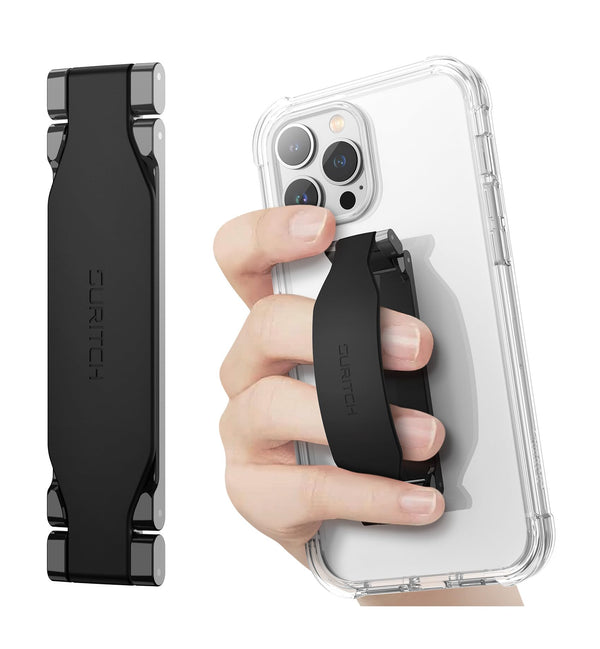 SURITCH Phone Grip Strap Finger Loop Holder for Back of Phone, 2-In-1 Soft Silicone Gripper Kickstand for Iphone Samsung and Most Cell Phone