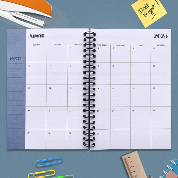 Utytrees Planner 2025-2026 - 18 Months, Black PP Cover-2025.1, 5.2" X 7.5" - Daily, Weekly & Monthly Planner with Water Intake Checklist