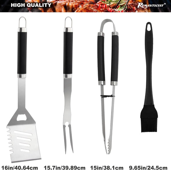 ROMANTICIST 20Pc Heavy Duty BBQ Grill Tool Set in Case - the Very Best Grill Gift for Father'S Day and Christmas - Professional BBQ Accessories
