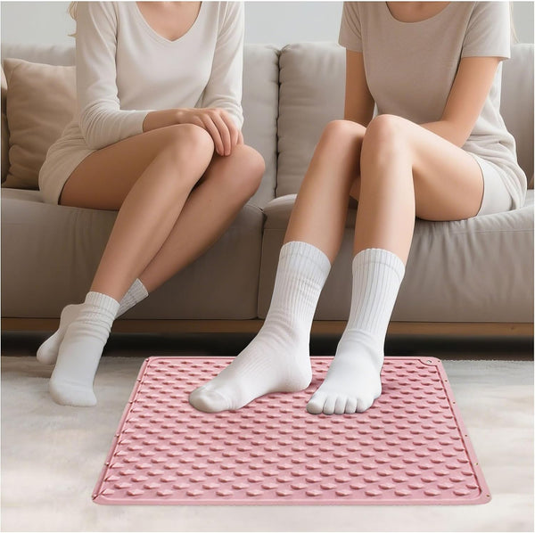 Foot Massage Acupressure Mat, Portable Silicone Reflexology Pad, Moderate Hardness Pressure Point Mat, Anti-Fatigue Mat, Connectable for Jogging &