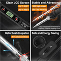 Soldering Iron Kit 80W LCD Adjustable Temperature 180-520? Solder Kit Electronics 13 in 1 Welding Tools with ON/OFF Switch, Solder Wire, Flux, 5