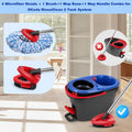 4 Pcs Spin Mop Heads Replacements & 1 Base Set for Ocedar Rinseclean 2-Tank System,Machine Washable Chenille Mop Replacement,Easy Cleaning for