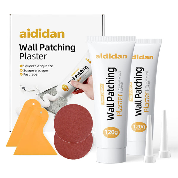 2Pcs Drywall Repair Kit Hole Repair Patch Kits Wall Spackle Repair Paste Wall Mending Agent Quick Fix Solution for Home Wall, White Repair Putty