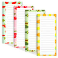4 Pack Magnetic Notepads for Refrigerator, Grocery List Magnet Pad for Fridge, Fruit Design Magnetic Grocery List Pad for Fridge, Full Magnet Back